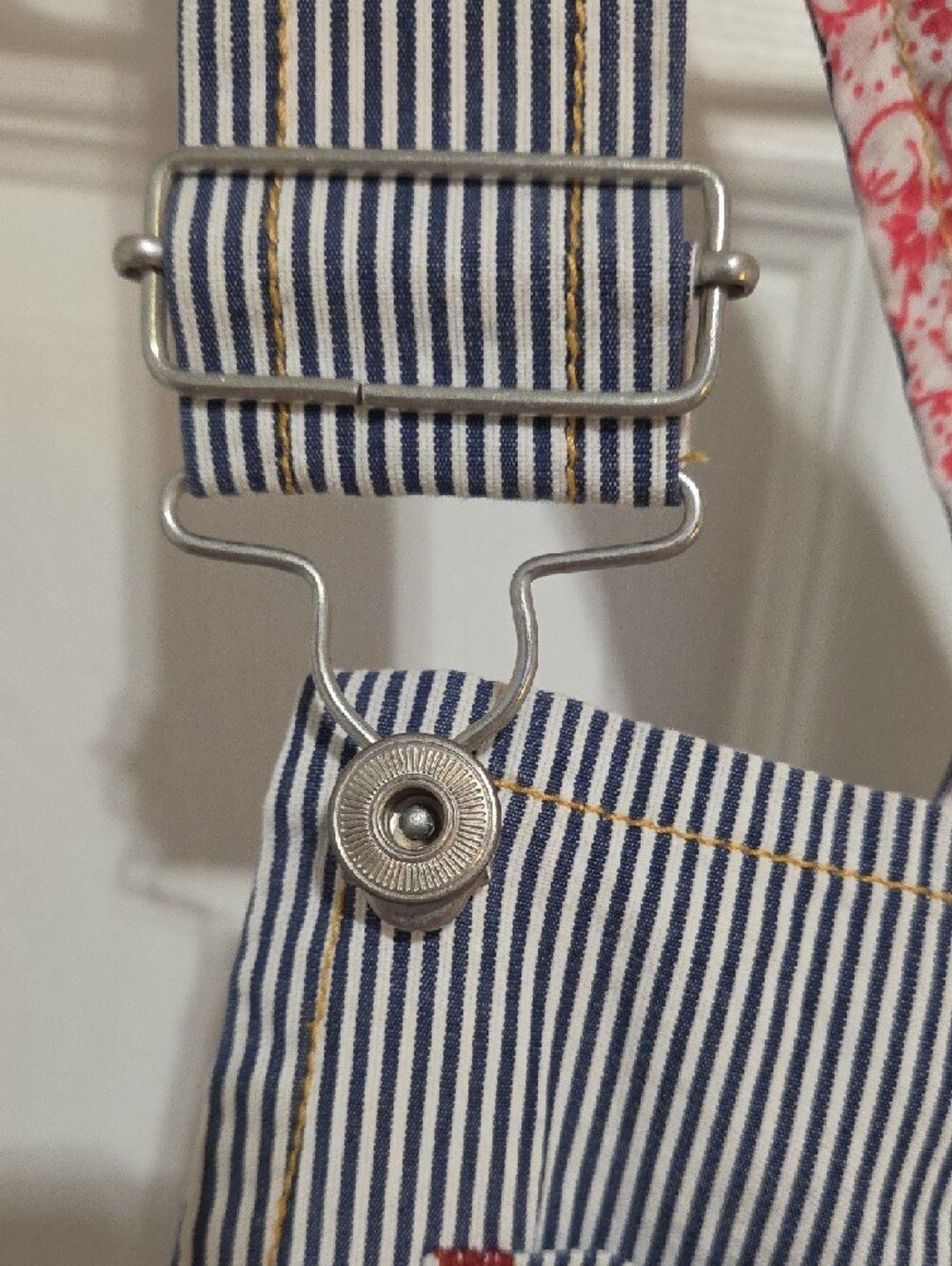 Striped Blue Denim Short Overalls - Classic Casual